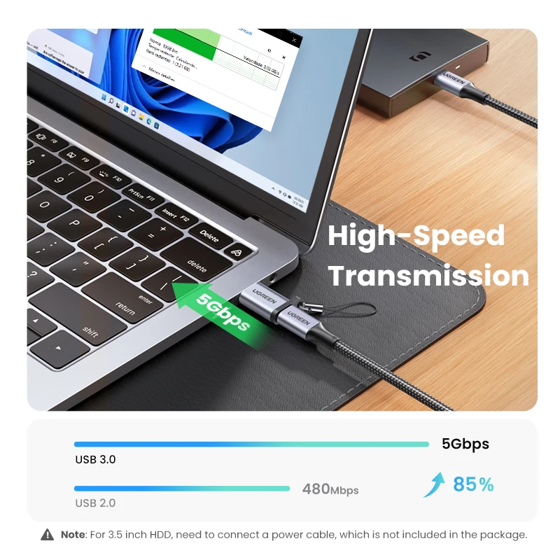 Ugreen USB Type C Adapter USB 3.0 Male to USB 3.1 Type C Female USB C Adapter for PC Laptop Samsung Huawei Earphone USB Adapter