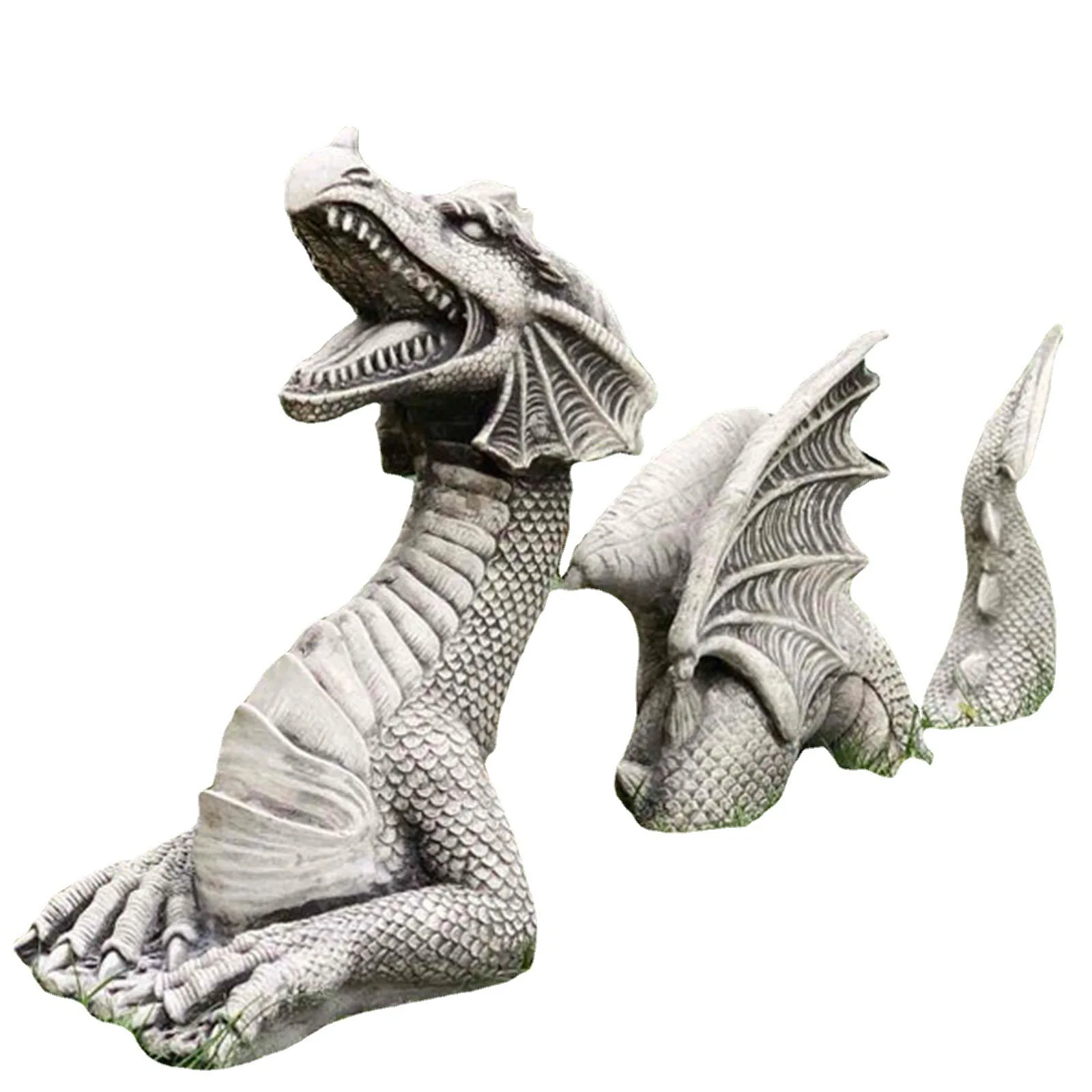 Gothic Dragon Garden Decoration Resin Dragon Statue Decorations Fantasy Animal Sculptures Ornaments For Patio Front Garden Lawn