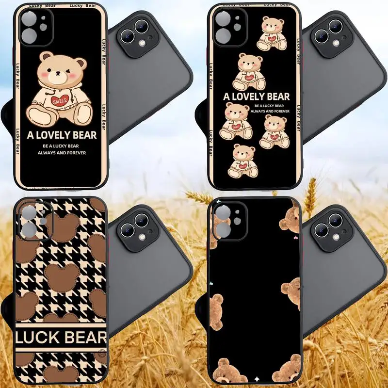 

Lucky Bear Phone Case For IPhone 12 11 13 14 Pro Max X XR XS SE2020 7 8 Plus Hard Shockproof Cover Case