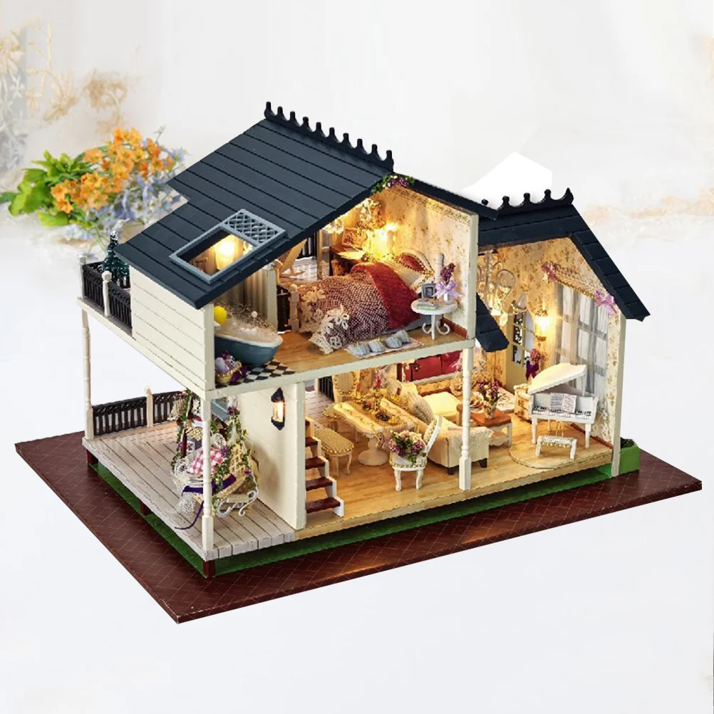 

DIY Apartment Mini House Manual Assemble Toy Miniature Cabin Model Kids Toys Girls