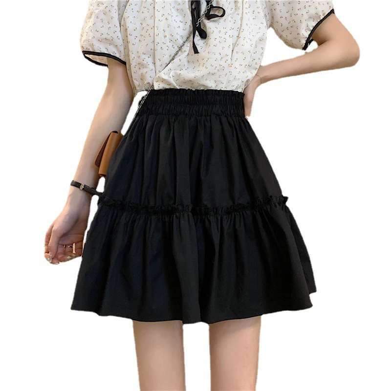 

Kawaii Mini Skirts Women Cute Fungus Patchwork Fairycore High Waist Pleated Short Skirt Korean Fashion Preppy Style