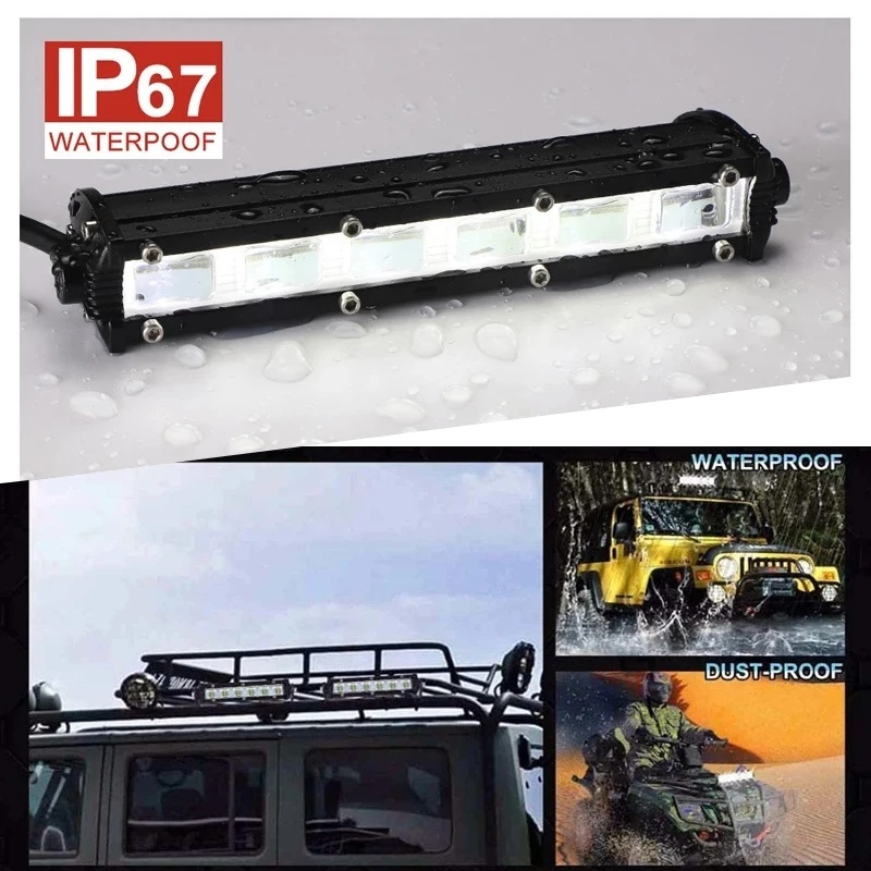 Светодиодная рабочая световая панель с 7-дюймовыми линзами 6D Offroad 12V 24V для