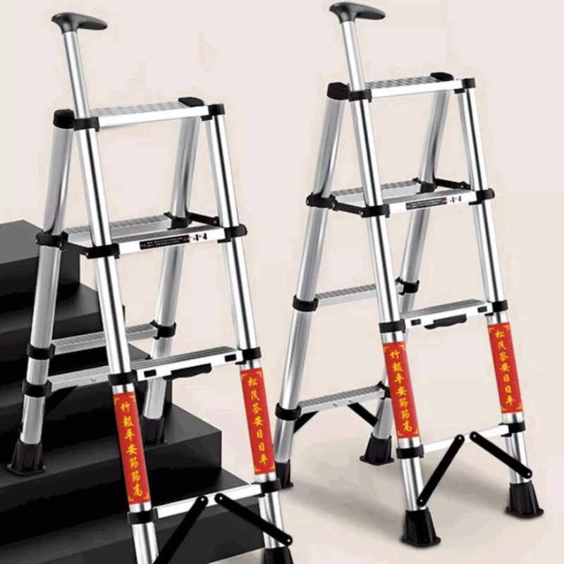 

Ladder Household Folding Stainless Steel Telescopic Ladder Indoor Multi-Functional Trestle Ladder Aluminum Alloy Elevator