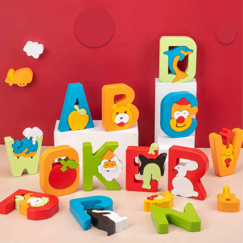 

Детский трехмерный пазл с алфавитом, 26 дюймов, Английский алфавит, пазл-головоломка, научные и образовательные игрушки