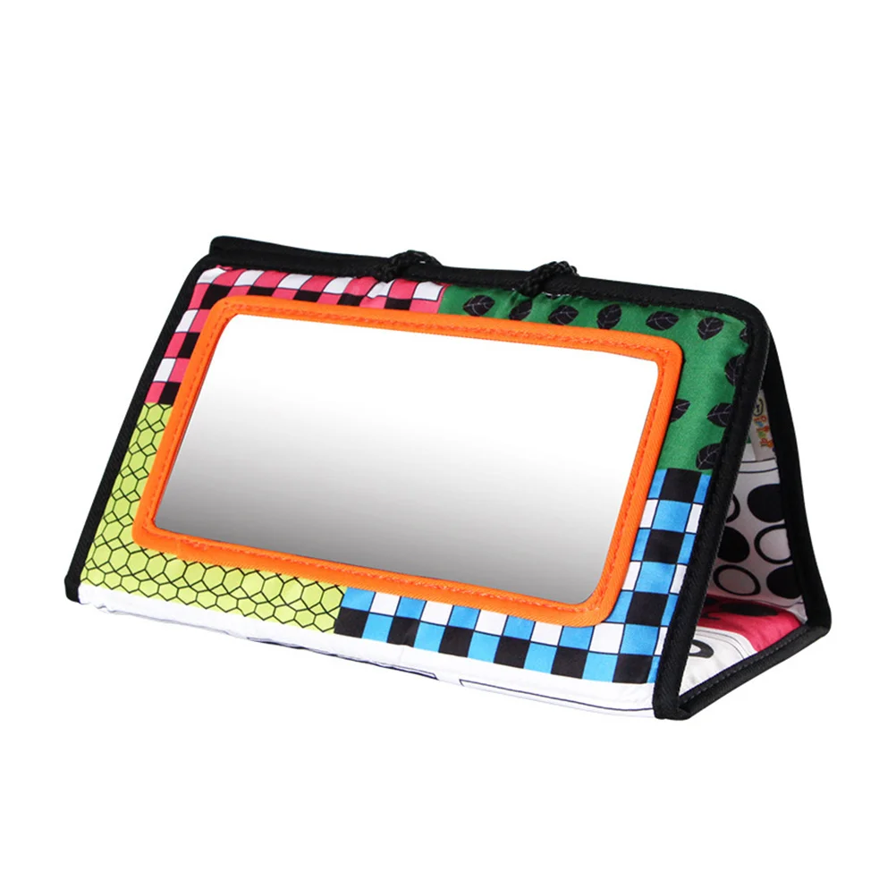 

1pc Crinkle Book With Mirror Baby Tummy Time Toy Creative Black White High Contrast Baby Activity Toy