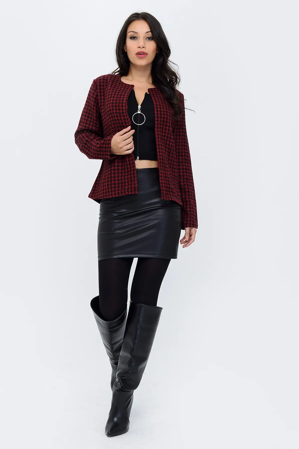 

Женский кардиган, бордовый Повседневный вязаный высококачественный модный кардиган, свитеры, свободный свитер, джемпер