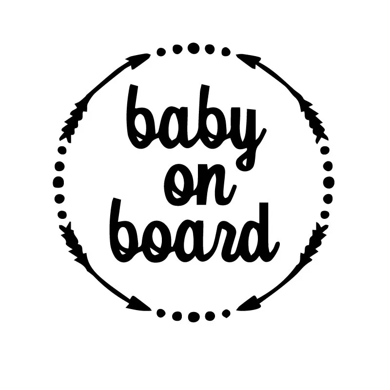 

Wreath Creative Warning BABY ON BOARD Car Sticker Occlusion Scratch Window Decal 16X15.9CM