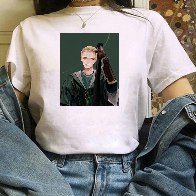 Draco Malfoy футболки женская летняя одежда для женщин модная винтажная белая рубашка