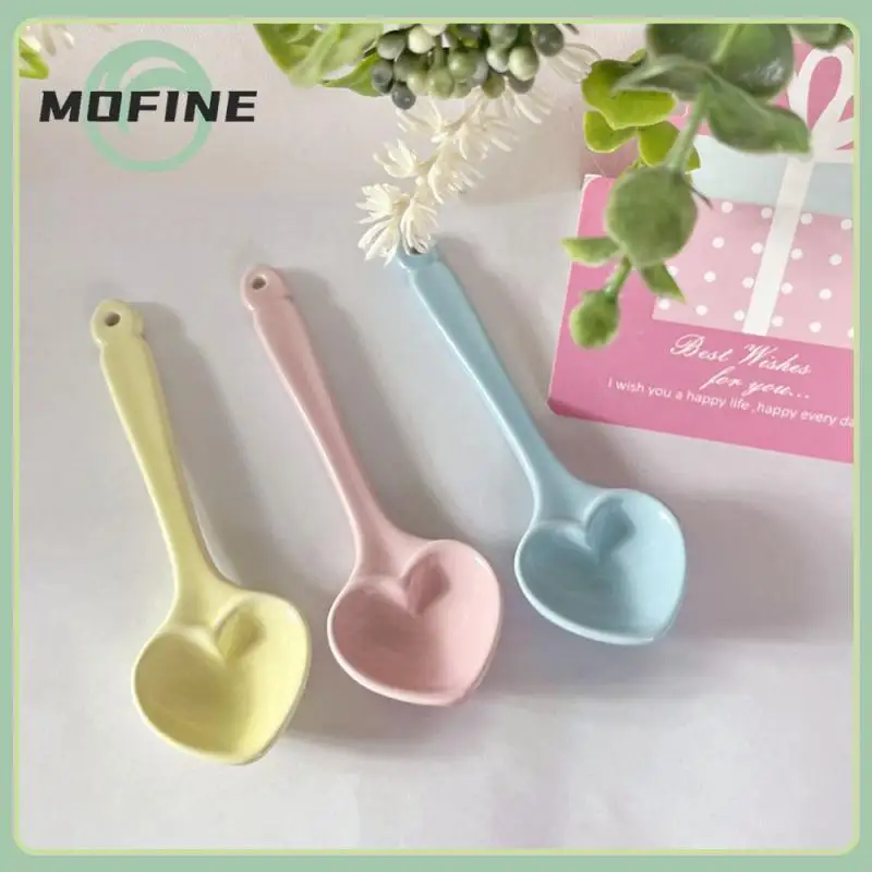 

Kitchen Tableware Ice Cream Dessert Spoon Coffee Stirring Spoon 1pcs Macaroon Love Spoon Dinnerware Tableware Spoon Kitchen Tool