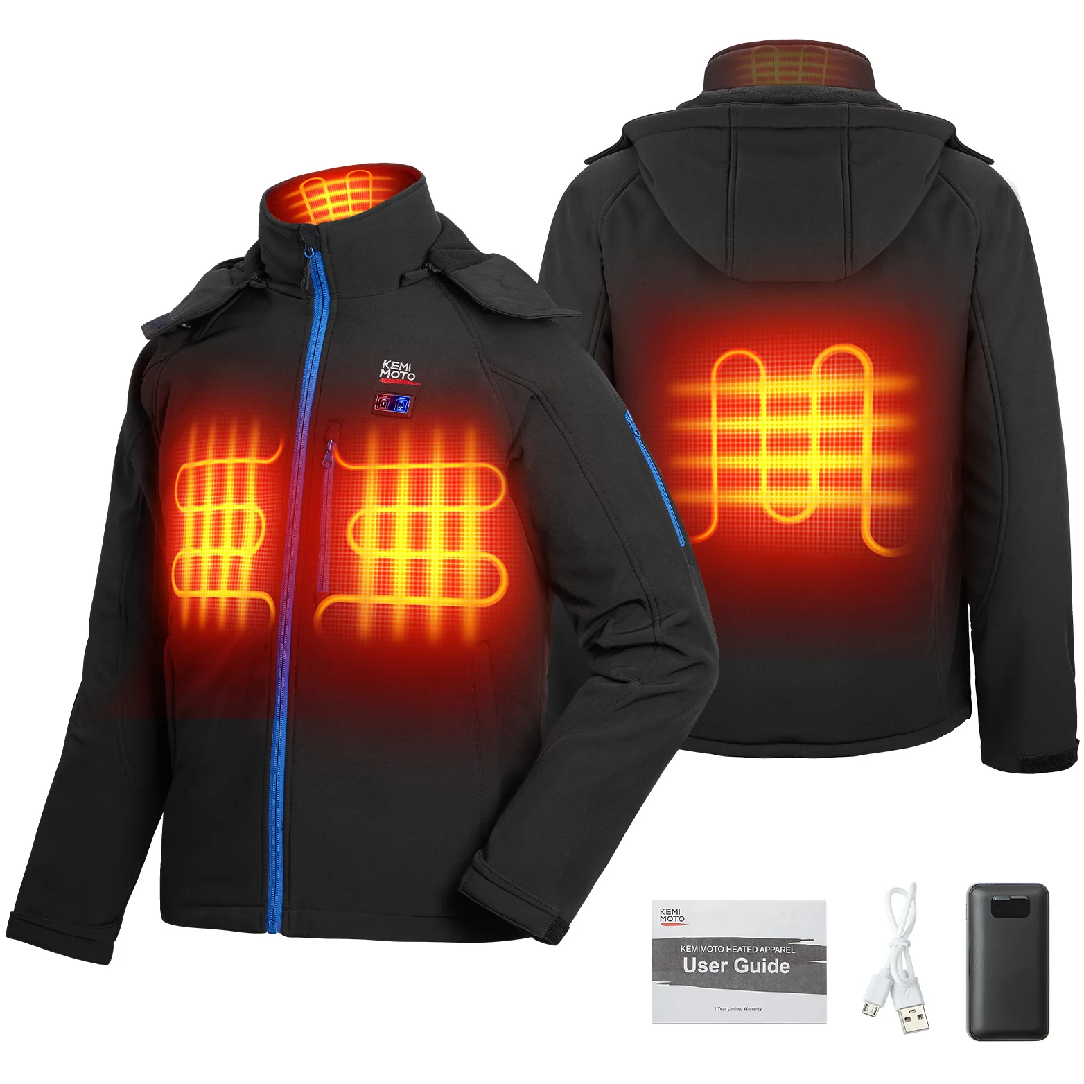 Motorcycle Electric Heating Jacket With USB Battery Warm Jacket Winter Thermal Clothes Windproof For Men Women Skiing Hiking