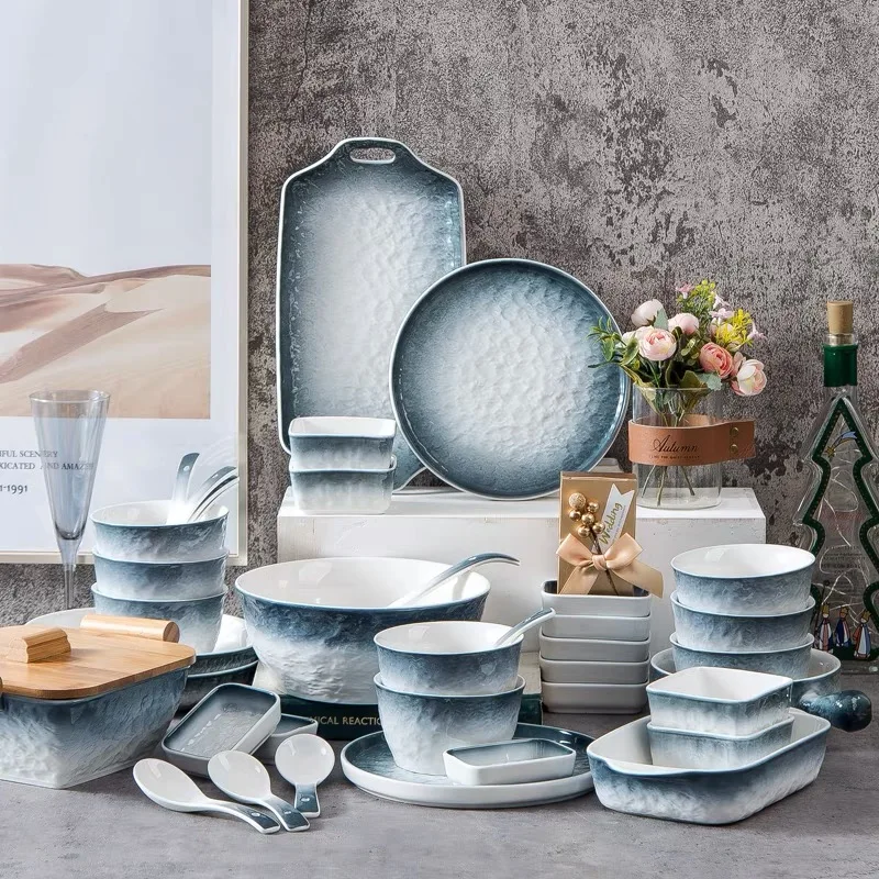 

Ceramic Dinnerware Set with Gift Box Plates and Bowls Set for 8 Person Tableware Set for Restaurant Hotel Gift