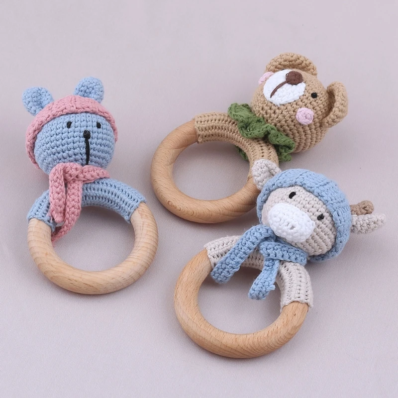 

Baby Rattle Safe Wooden Toys Safe Wooden Toddler Teether Pain During Teething