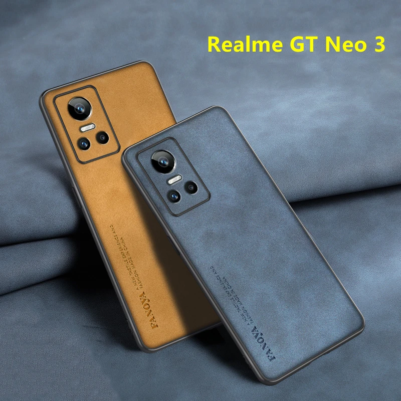 

Чехол для Realme GT Neo 3 Роскошный кожаный чехол для телефона для RealmeGTNeo3 стильный мягкий силиконовый защитный бампер для камеры GTNeo3 5G