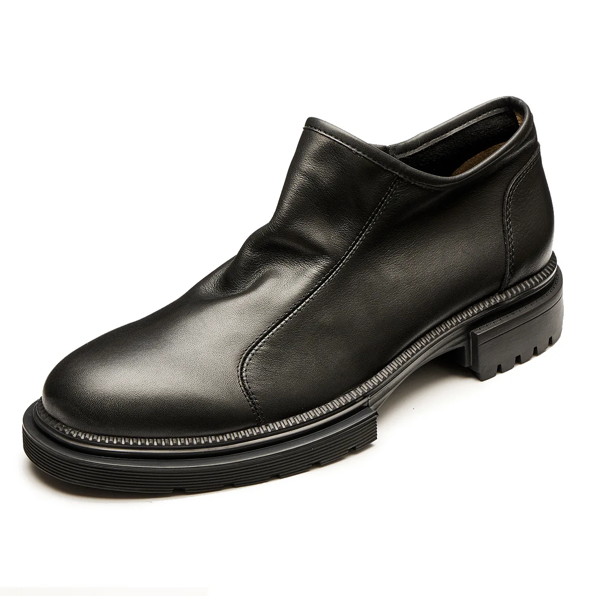 

Мужские ковбойские ботинки челси, Черные ботильоны из натуральной кожи на молнии, уличные мотоциклетные ботинки