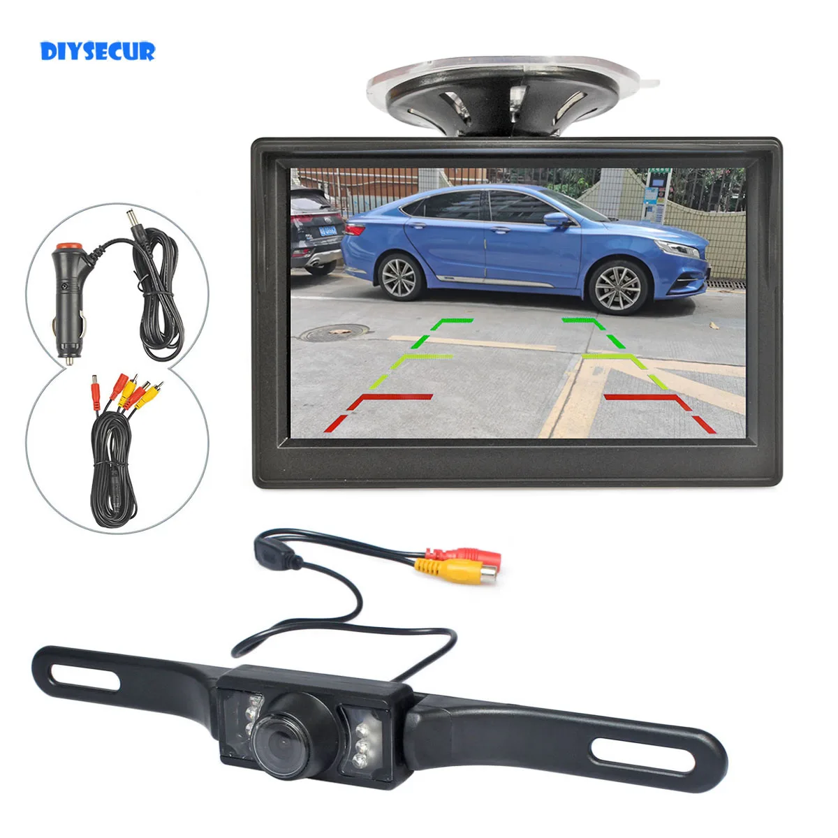 

DIYSECUR 5" Car Monitor Rear View Security System Car Van Truck Parking IR Night Vision Reversing Camera