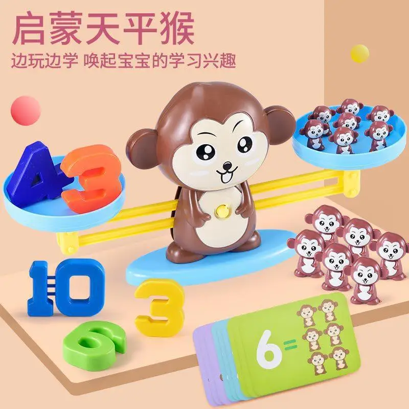 

Montessori Math Balance Toy Monkey Balance Baby Montessori Educational Games Number Educational Learning Toy Teaching Material