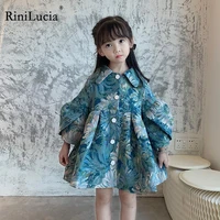 rinilucia 2022 autumn fashion girls baby trench coats lapel long girl kids cotton jackets children tops clothes