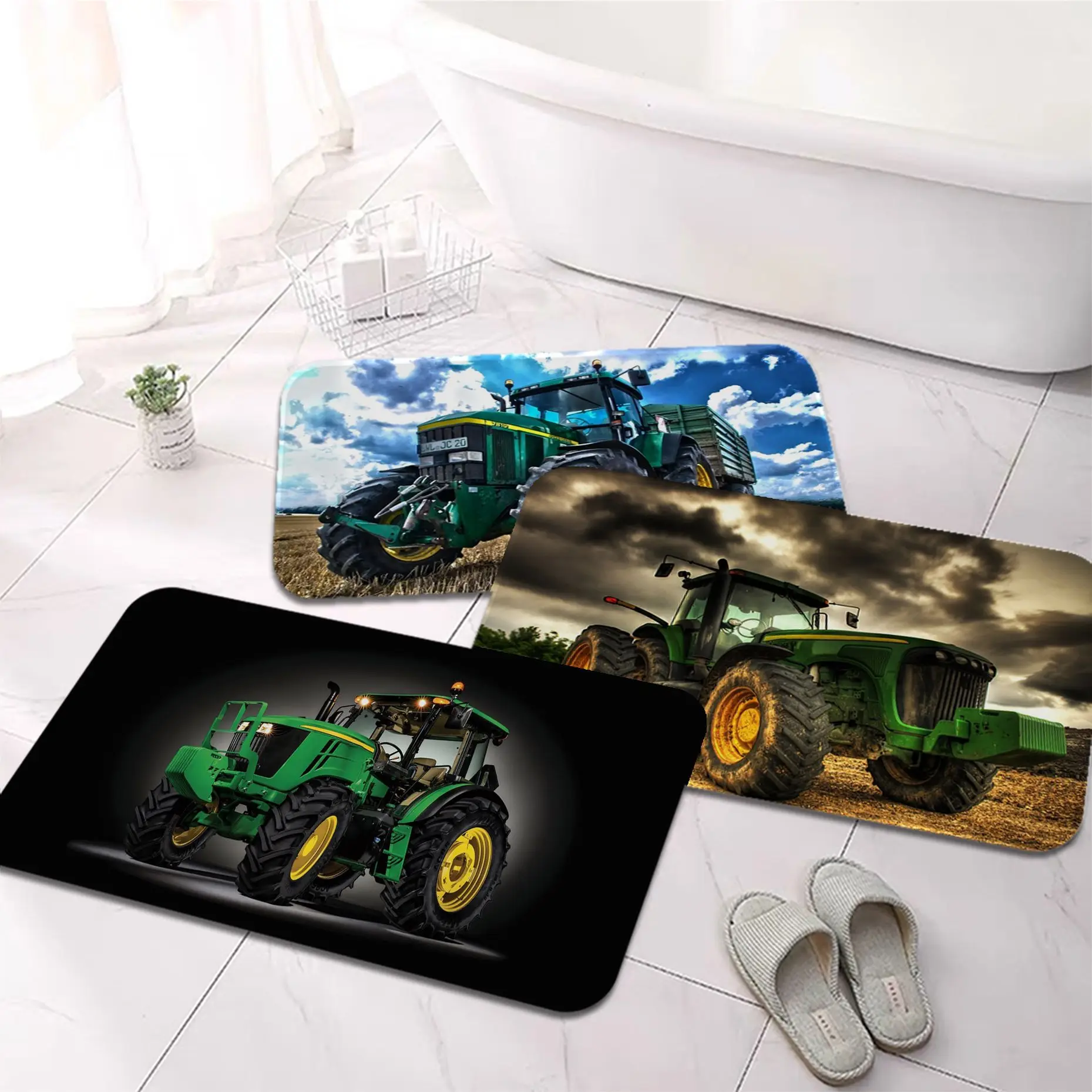

Tractor Bathroom Entrance Door Mat Retro Multiple Choice Living Room Kitchen Rug Non-Slip Hotel Decor Mat