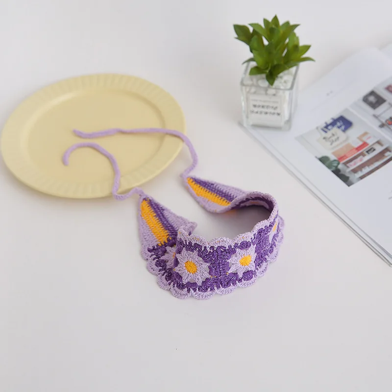 Повязка для волос в стиле Ins с цветами ручной вязки корейский Ретро