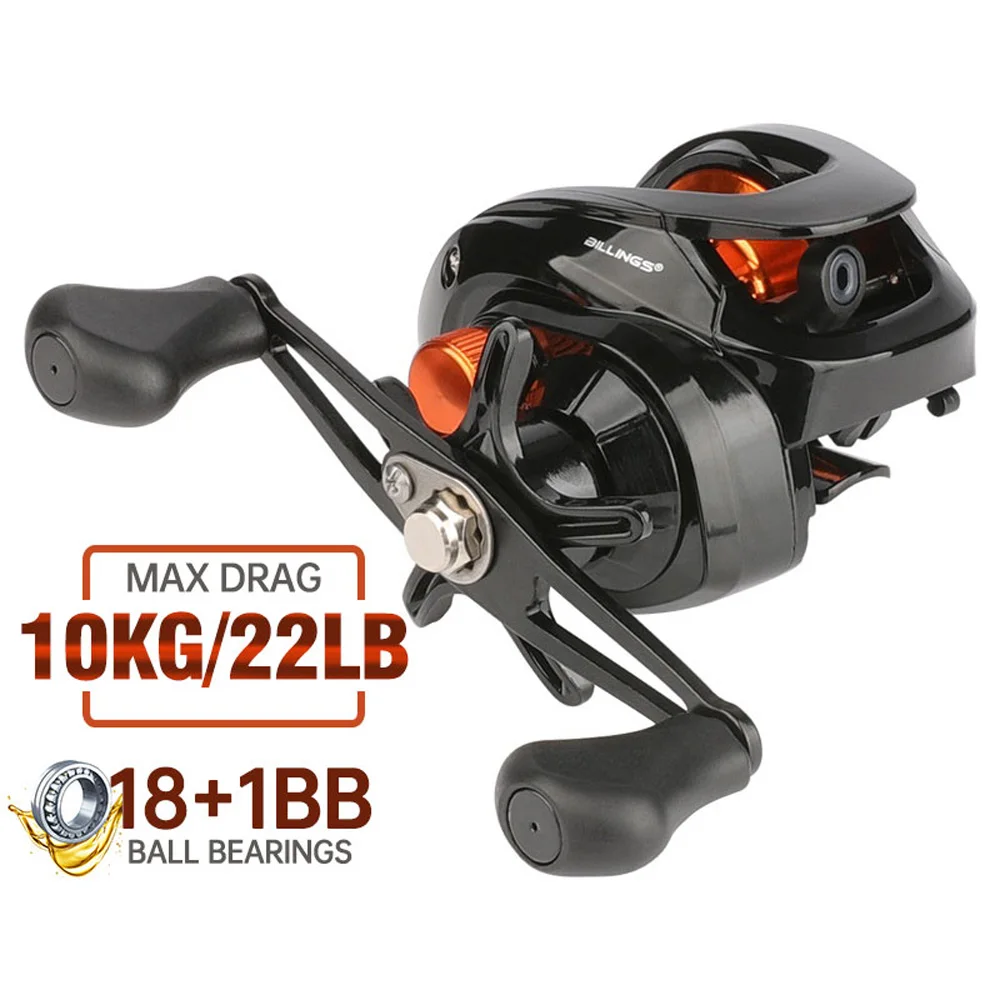 Fishing Reel 18+1BB Ultra Smooth Baitcasting Reel 6.3:1 Gear Ratio Sealed Drag System Magnetic Brake Drag 22LB Baitcaster Reels