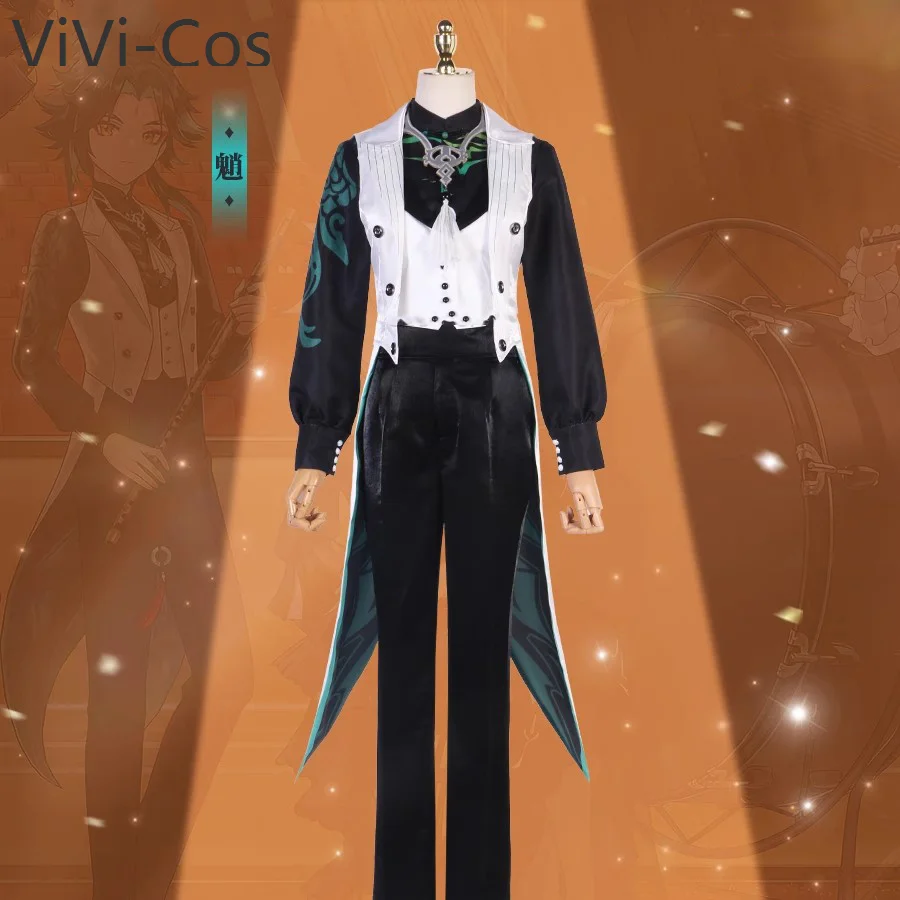 

ViVi-Cos Genshin Impact Xiao симфонический концертный игровой костюм красивая униформа Косплей Костюм Хэллоуин