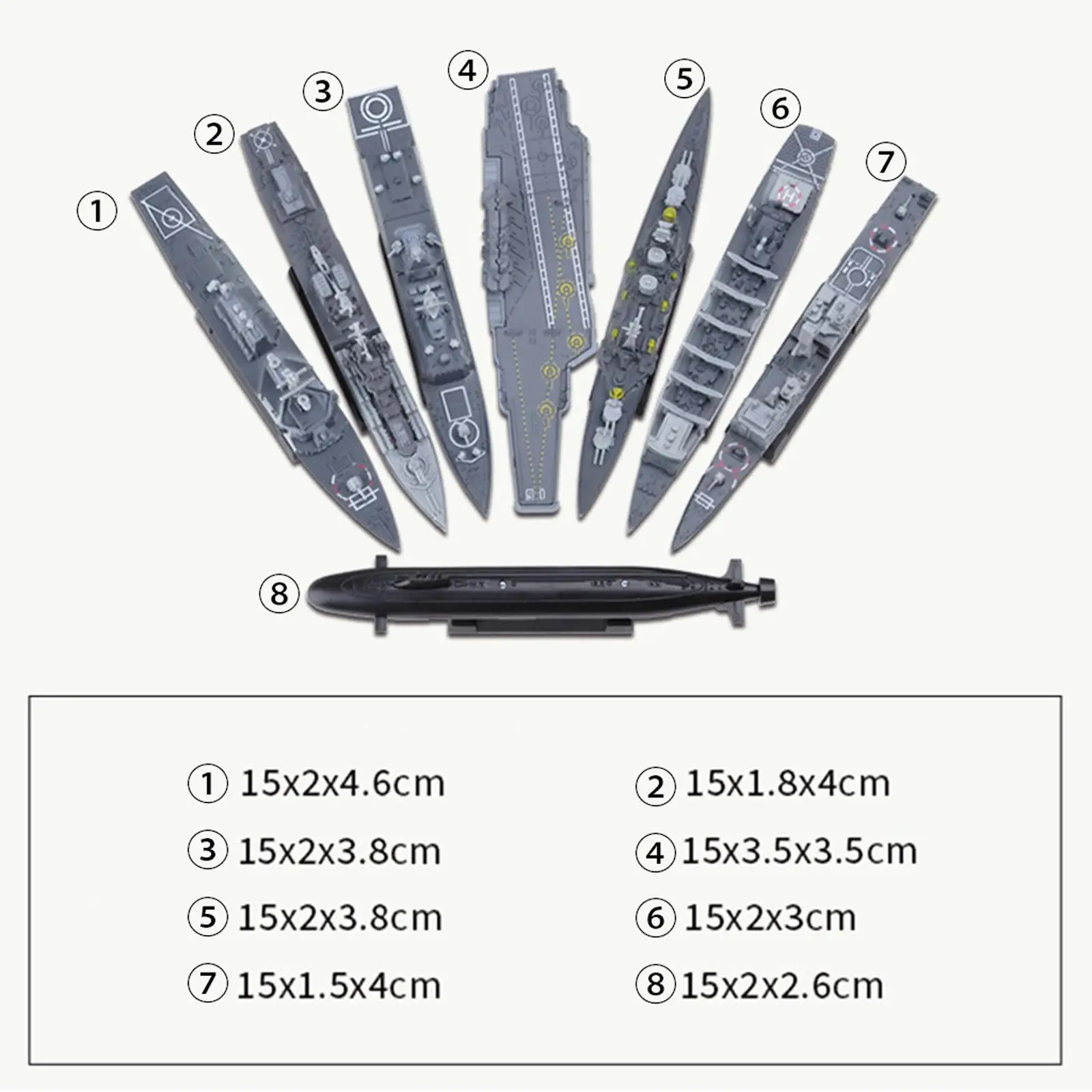 4D комплект из 8 собранных моделей военного корабля игрушки ручной работы для