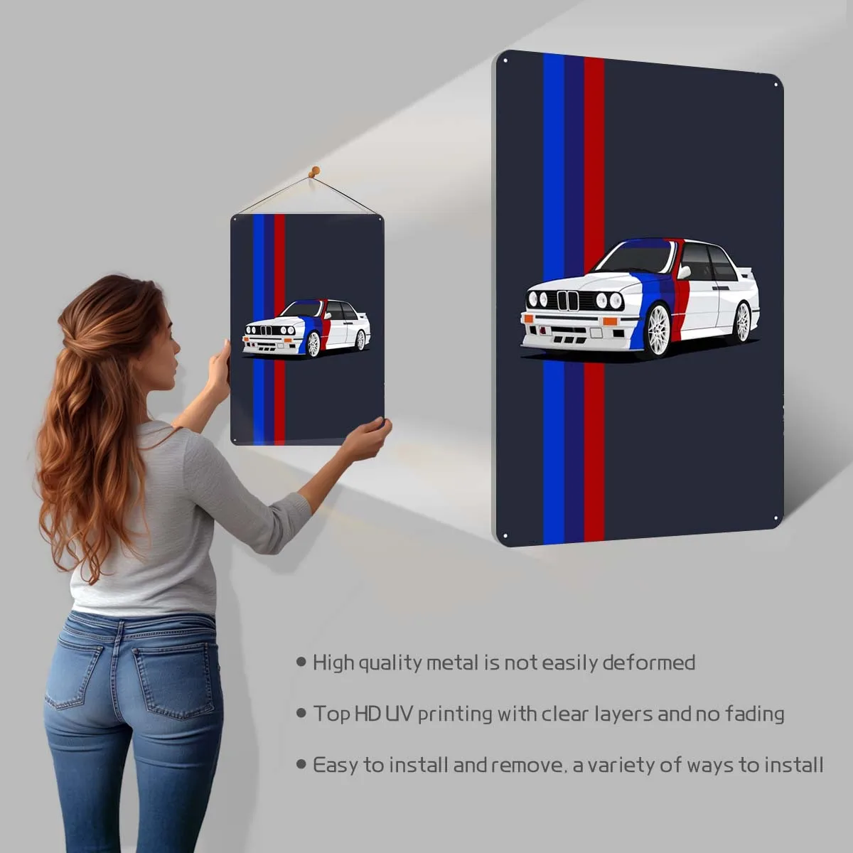 Bmw E30 Rally Классический знак Автомобильный металлический плакат Человек Пещера