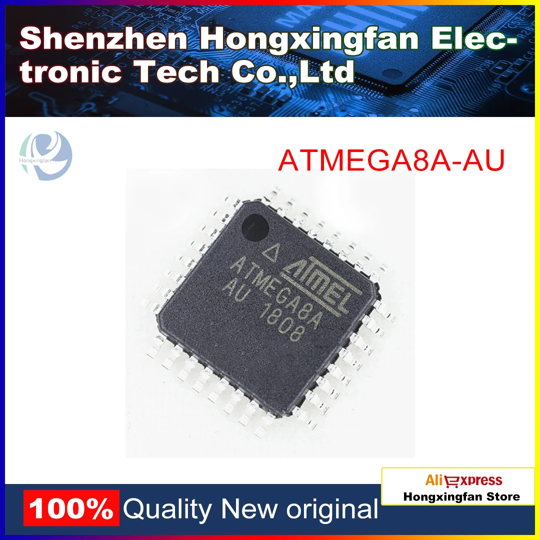 

10PCS ATMEGA8A-AU Hongxingfan In stock 8-bit Microcontroller -MCU AVR 8KB, 512B EE 16MHz 1KB SRAM Integrated Circuit