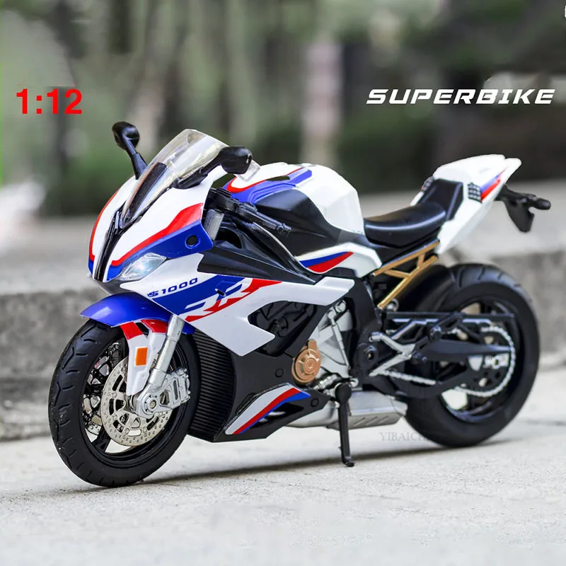 

1/12 Alloy BM S1000 RR Super Motorcycle Model Toy With Shork Absorber Vehicle Diecast Front Wheel Steering Motorcycle Car Toys