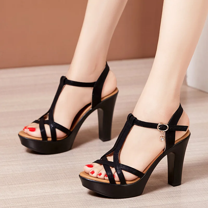 Elegant High Heels Women's Shoes Sandals Women Summer 2022 Fashion Platform Heels Luxury Woman Sandal Ladies Narrow Band  34 43