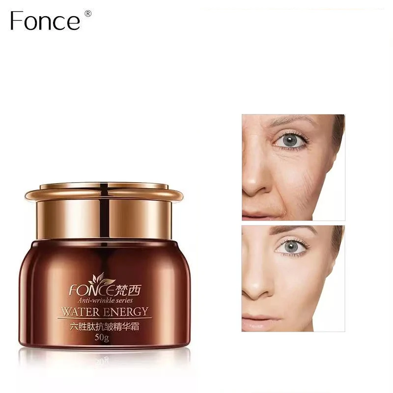 

Fonce Six peptide Anti Wrinkle Face Cream 50g Aging Dry Skin Hydrating Facial Lifting Firming Serum Day Night Cream Spot Stretch