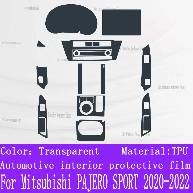 

Для Mitsubishi PAJERO SPORT 2022 панель коробки передач навигация автомобильный интерьер защитная пленка ТПУ устойчивая к царапинам наклейка