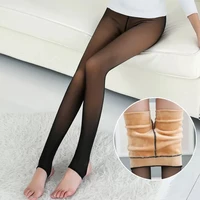 sexy pantyhose skin effect with polar tights winter woman wool leggings translucent sock pants high waist fake thermal stockings