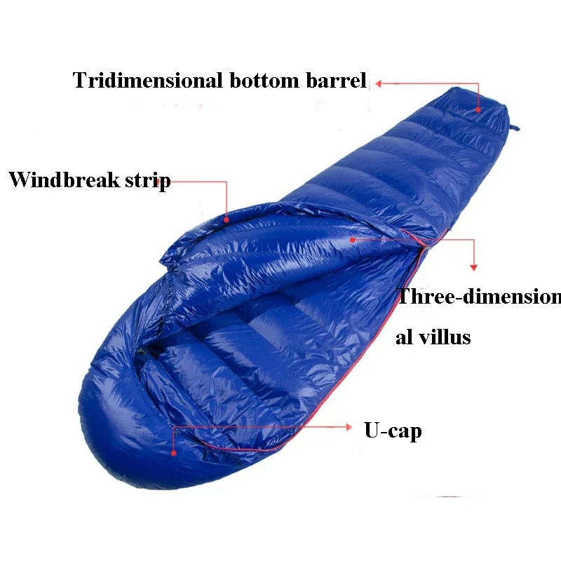 Белый гусиный пух с наполнителем 2500 г/3000 г спальный мешок для взрослых мумии