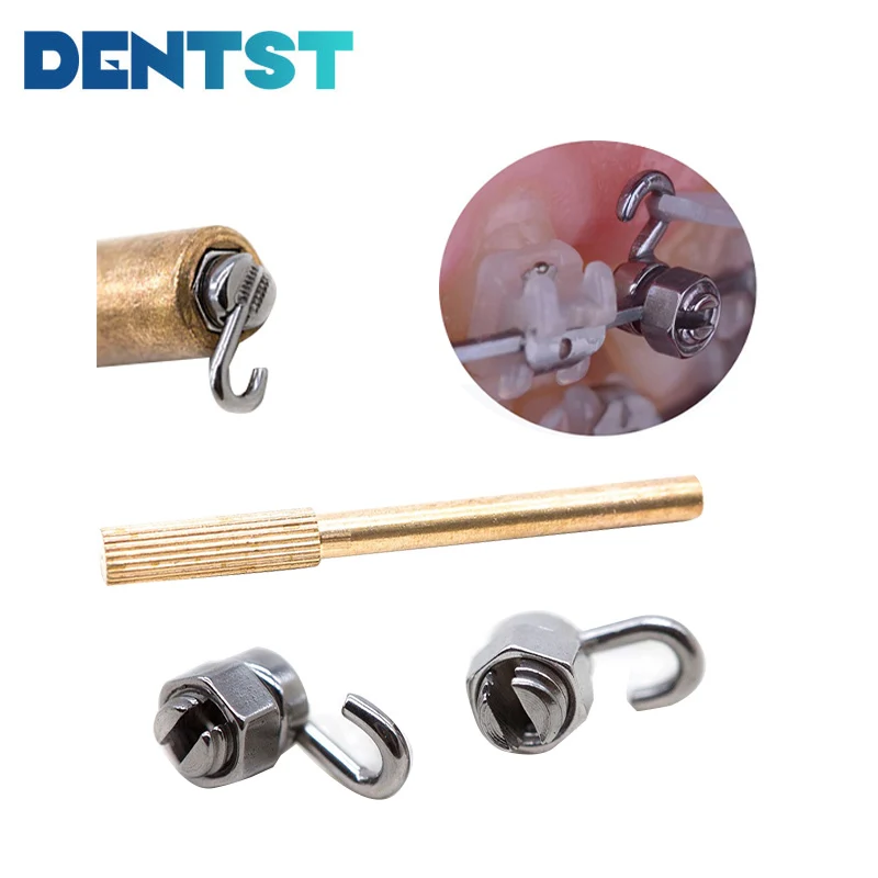 

Dental Ortodoncia Orthodontic Crimpable Hook Stop Locks Activity Stop Lock Removable(10Pcs Right + 10Pcs Left+ 1 Pcs Tool)