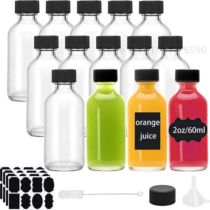 With Lids For Liquids, Tiny Short Jars With Caps Mini Glass Juice Bottles For Potion, Ginger Shots