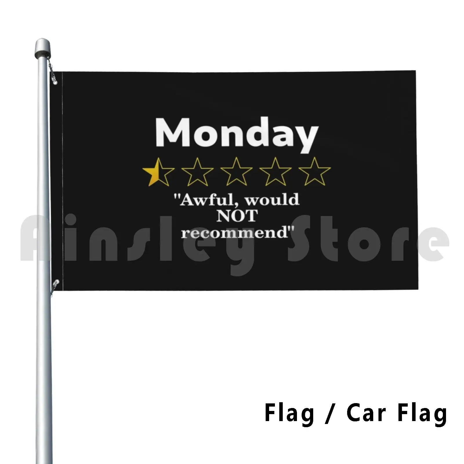 

Понедельник обзор, половина звезды, ужасный наружный декор, флаг автомобиля, понедельник, обзор фильма, половина звезды, оценка ужасно