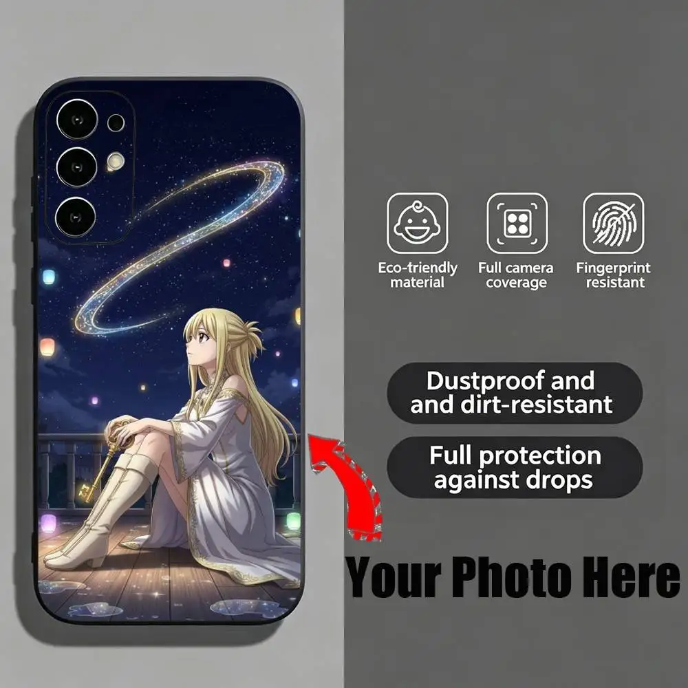 Фото Чехол для телефона с изображением Луси Хартфилии из аниме Fairy Tail для Samsung S25, S24, S21, S22, S23, S30, Ultra, S20, Plus, Fe, мягкий силиконовый черный чехол №4