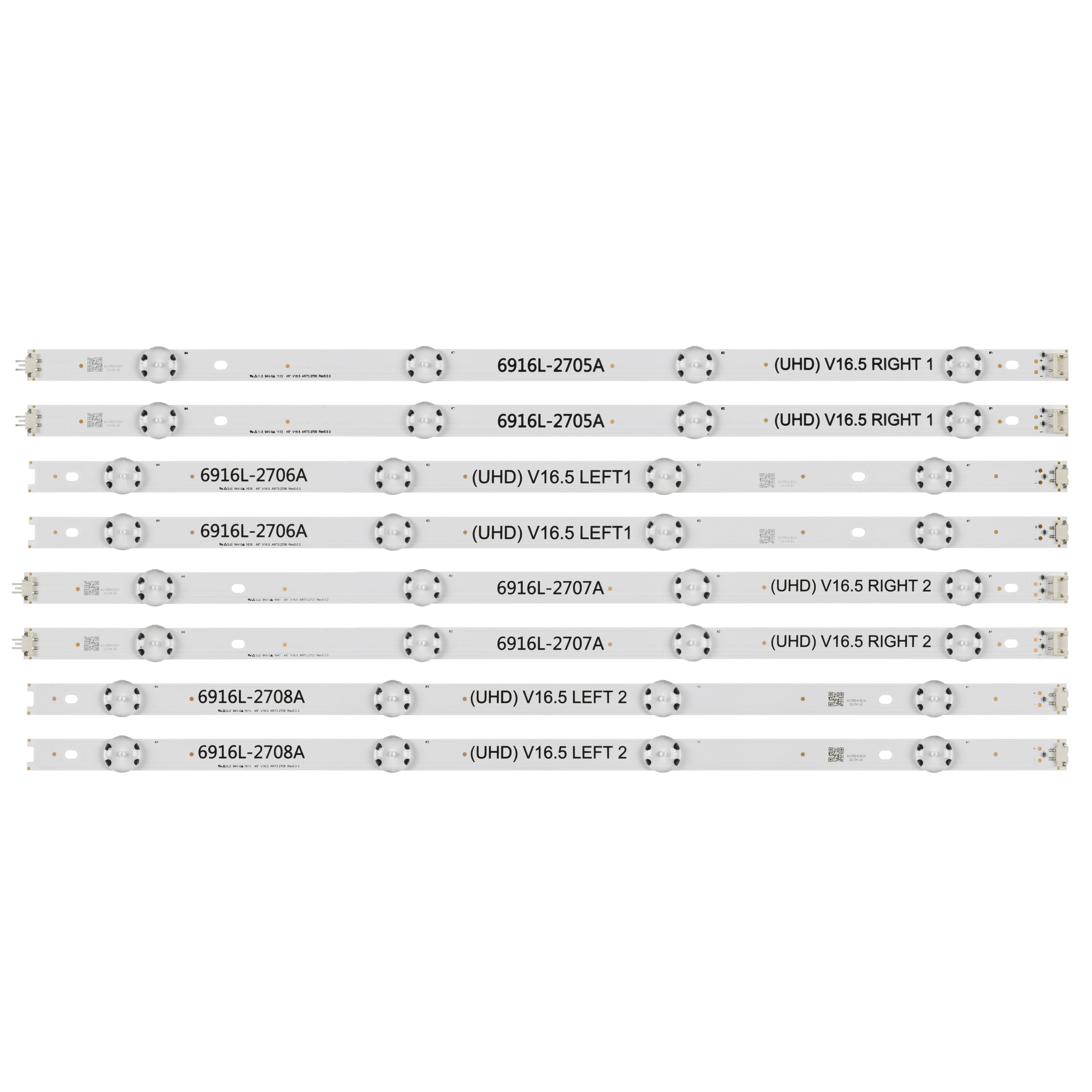 5set=40pcs LED backlight strip for 49inch TV 49UH620V 49LV300C 49UH603T LC499DUE-FJA2 6916L-2705A 6916L-2706A 2707A 6916L-2708A