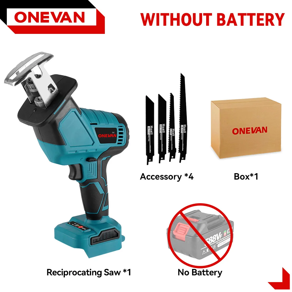 

ONEVAN Бесщеточная аккумуляторная сабельная пила 3600 Вт для Makita 18 В