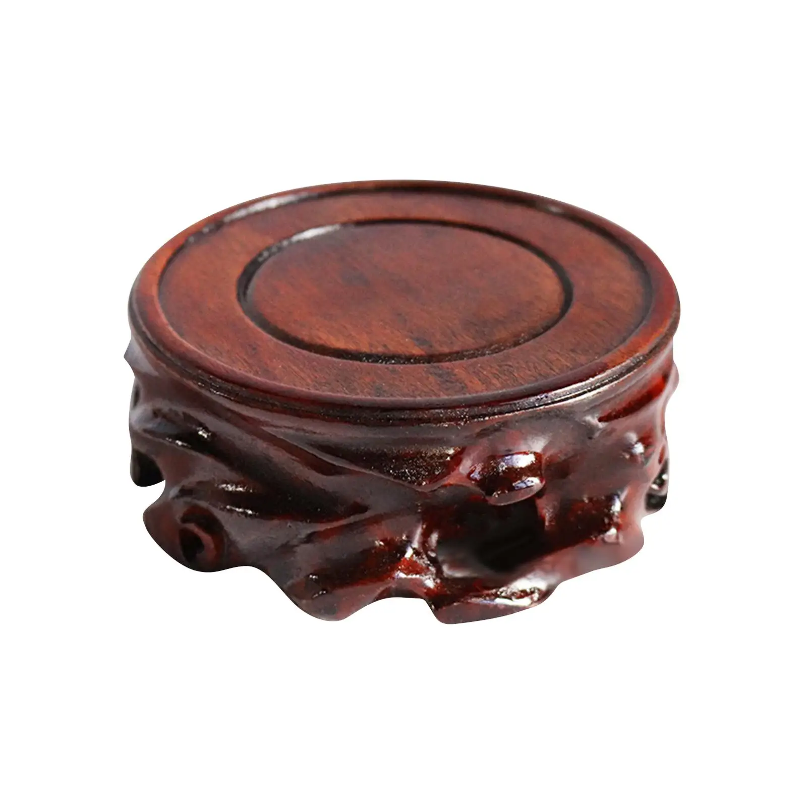 

Circular Wooden Base Flowerpot Base Figurine Sculpture Display Stand Decorative Base Stable for Table Bedroom Bookshelf Decor