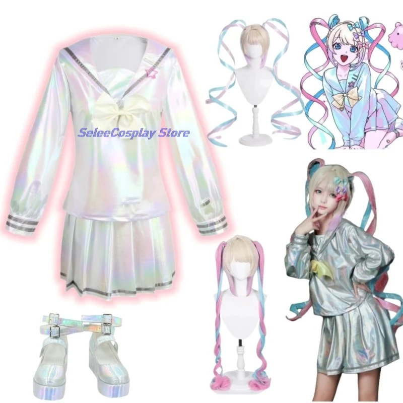 KAngel Косплей Костюм NEEDY GIRL OVERDOSE Лолита Обувь Пальто Юбка Униформа Парик Хэллоуин