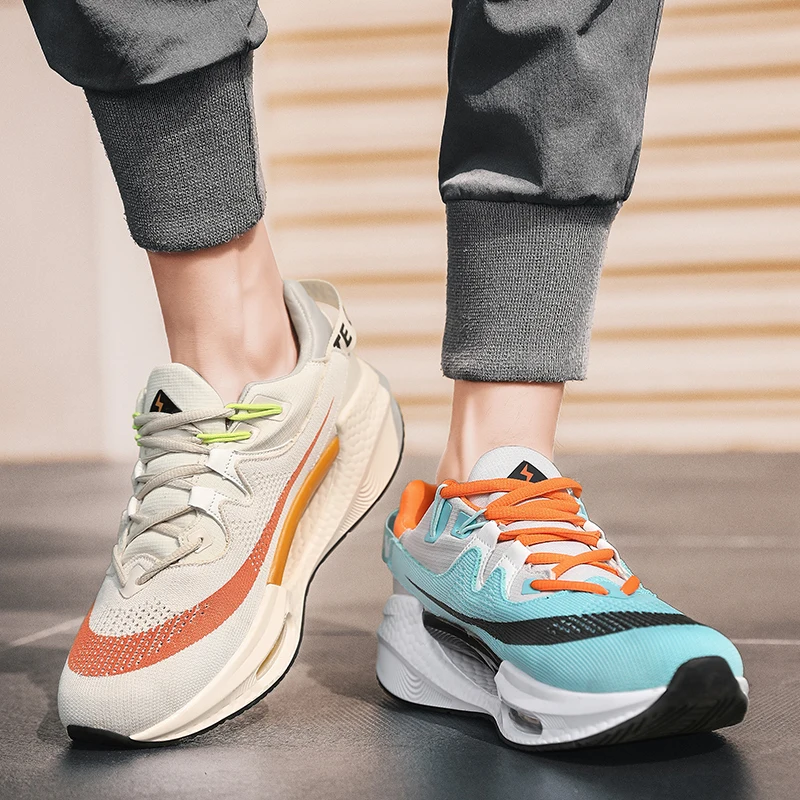 Unisex Running Shoes Flying Woven Breathable Men's Fitness Shoes Air Cushion Shoes Outdoor Brand Sports Shoes Platform Sneakers