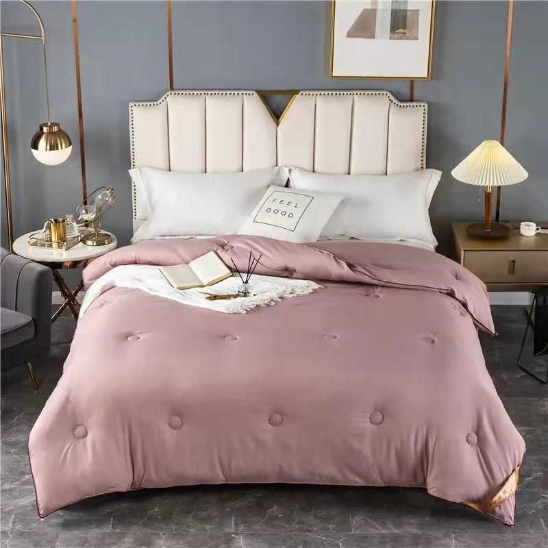 

Стеганое одеяло Tencel из шелка тутового шелкопряда, Осень-зима, пододеяльник, постельное Белье для сна, без одежды, размер Queen/King