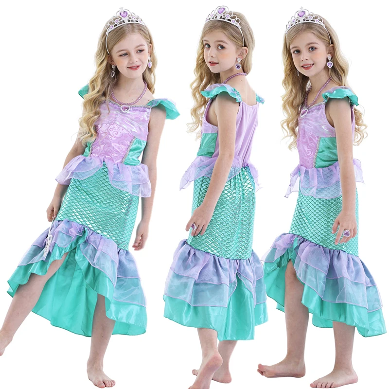 

Детское модное платье принцессы, газовое платье с коротким рукавом для девочек, костюм для ролевых игр, детский праздничный костюм