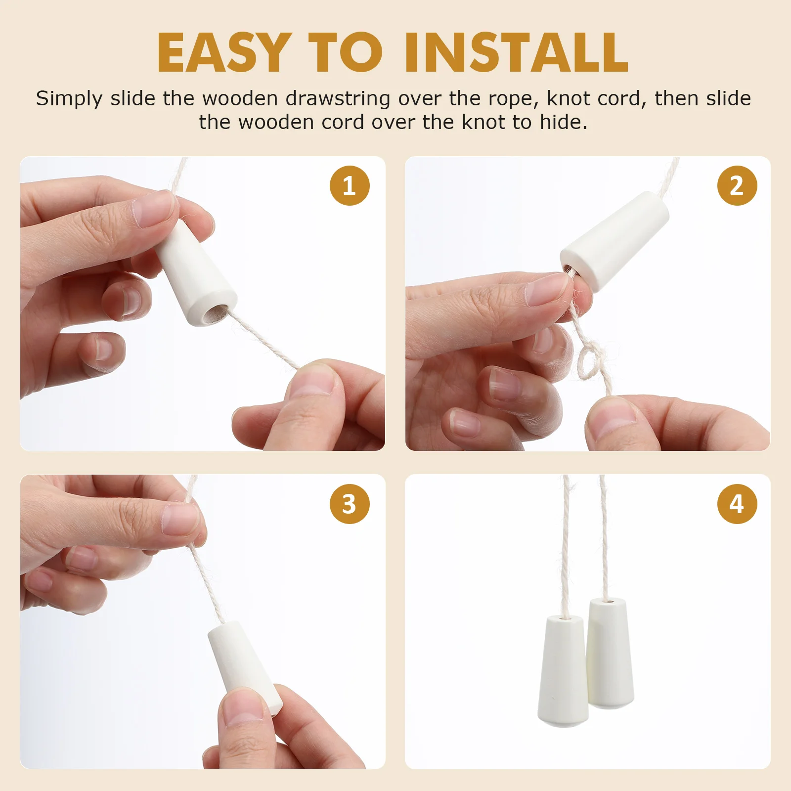 12 шт. роликовые подвесные ручки шнура для штор жалюзи кисточки деревянные концы