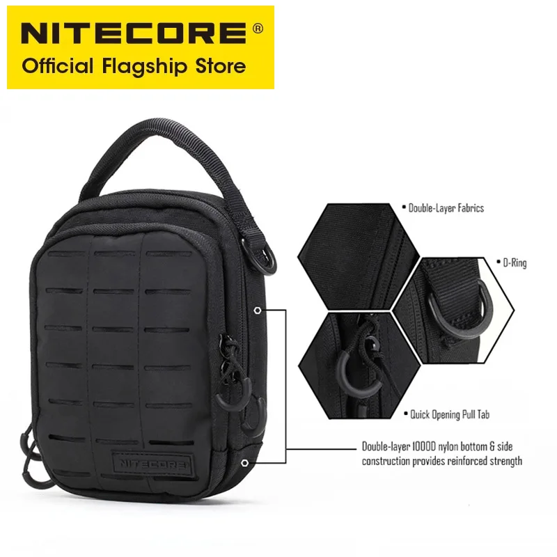 Фото NITECORE NUP10 NUP20 карманная сумка черная слинг-сумка 1000D нейлоновая сумка тактическая сумка через плечо система Molle поясные сумки для мужчин женщи... №2