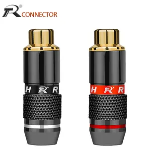 2 шт.1 пара, высококачественный RCA разъем, позолоченный RCA штекер, гнездо, аудио адаптер, черный и красный в 1 паре, штекер динамика