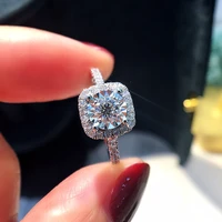 elegant cushion shaped cz rings women for wedding temperament sweet design jewelry valentines day love gift fashion ring