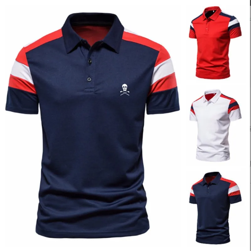 

2022 Men's Golf T-shirt Summer Korea Fashion Sports Casual Golf Wear Short Sleeve Shirt Polyester/spandex Man Lapel Polo-shirt